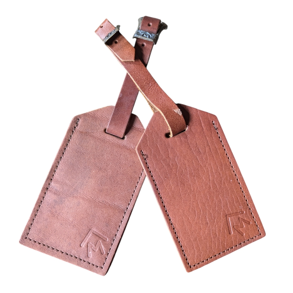 Vintage Marlboro Trail Leather Luggage Tags Unused Condition